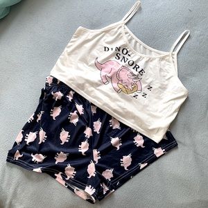 Women's "Dino-Snore" Pajama matching set.
